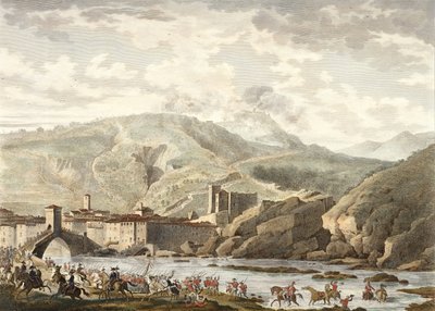 जीन डुप्लेसि-बर्टाक्स (1747-1819) (एक्वाटिंट) द्वारा उत्कीर्ण मिलेसिमो की लड़ाई, 25 जर्मन, वर्ष 4 (अप्रैल 1796) द्वारा एंटोनी चार्ल्स होरेस वर्नेट