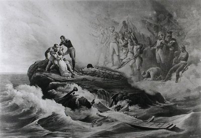 बर्ट्रेंड परिवार की विदाई, सेंट हेलेना, c.1821-36 द्वारा एंटोनी चार्ल्स होरेस वर्नेट