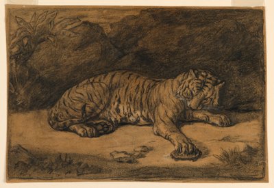 एक बाघ और एक कछुआ द्वारा Antoine Louis Barye