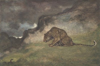 तेंदुआ देख रहा सर्प, 1810-75। द्वारा एंटोनी लुइस बेरी