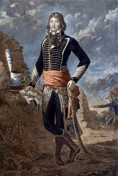 एंटोनी लुई फ्रेंकोइस सार्जेंट (1751-1847) की एक पेंटिंग पर आधारित जनरल मार्सेउ (1769-1796) (फ्रेंकोइस सेवरिन मार्सेउ डेसग्रेवियर्स) का पोर्ट्रेट, जिसे सार्जेंट मार्सेउ के नाम से जाना जाता है। 18 वीं शताब्दी की नक्काशी। पेरिस, मुसी डे ल'आर्मी - जनरल एम  द्वारा एंटोनी लुई फ्रेंकोइस (बाद में) सार्जेंट-मार्सौ