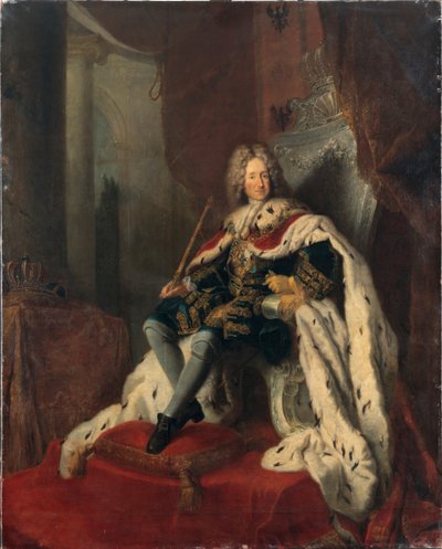 सिल्वर सिंहासन पर राजा फ्रेडरिक I, 1712 ई.पू. द्वारा एंटोनी पेस्ने