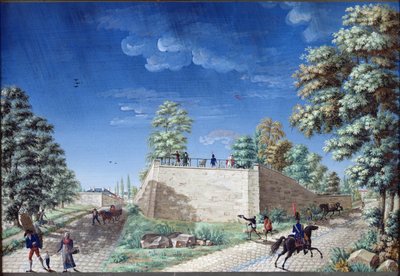 पेरिस के बाहरी इलाके में एक छत का दृश्य, c.1810 द्वारा एंटोनी पियरे मोंगिन