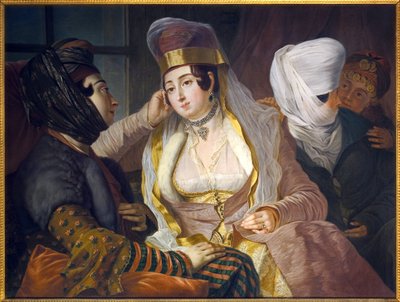 शहर के बालों में Levantine महिलाओं. एंटोनी डी फेवरे (1706-1791) द्वारा पेंटिंग, कैनवस पर तेल द्वारा एंटोनी डी फेवरे