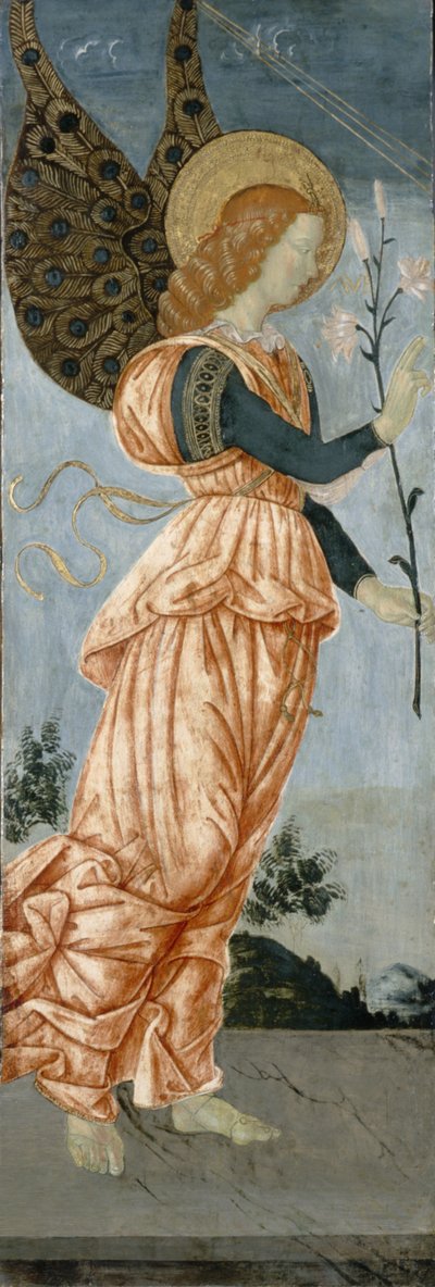 एंजल ऑफ द एनाउंसमेंट, c.1500 (टेम्पल ऑन पॉपलर वुड) द्वारा एंटोनियाज़ो रोमानो