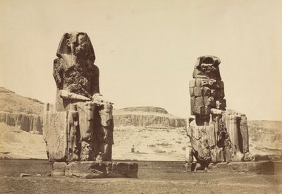 द कोलॉसी ऑफ मेमन, थिब्स, सी। 1860 के दशक। द्वारा एंटोनियो बीटो