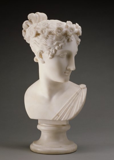 एक नर्तकी का सिर, 1820 (संगमरमर) द्वारा Antonio Canova