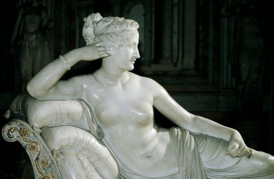 पाओलिना बोर्गीस वीनस विक्ट्रिक्स के रूप में, एंटोनियो कैनोवा (1757-1822), सफेद संगमरमर द्वारा द्वारा एंटोनियो कैनोवा