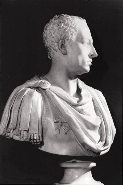 फ्रांसिस I (1708-65) का पोर्ट्रेट बस्ट, पवित्र रोमन सम्राट (संगमरमर) द्वारा Antonio Canova