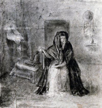 एंटोनियो कैनोवा (1757-1822) द्वारा बैठी महिला, ड्राइंग द्वारा एंटोनियो कैनोवा