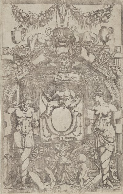 एक छोटे खाली ओवल के साथ आभूषण, 1540-45। द्वारा एंटोनियो फैंटुज़ी