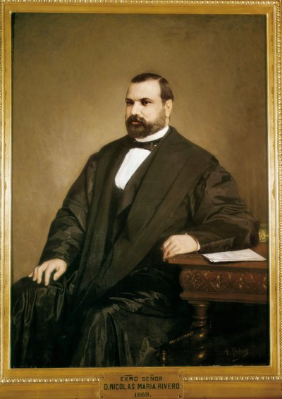 निकोलस मारिया रिवेरो का पोर्ट्रेट (1814-1878), स्पेनिश राजनीतिज्ञ और डेमोक्रेटिक पार्टी के नेता द्वारा एंटोनियो गिस्बर्ट