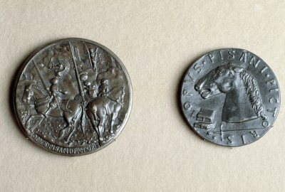 फ्रांसेस्को Sforza का पदक, क्रेमोना के भगवान, घोड़े की पीठ पर (कांस्य) द्वारा एंटोनियो पिसानेलो