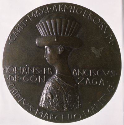 पोर्टफ़ोरल मेडल का चित्रण जियानफ्रेंको गोंजागा (13945-1444) 1446-8 (कांस्य) (रिवर्स देखने के लिए 96844) द्वारा Antonio Pisanello