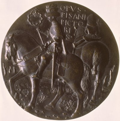 पोर्ट्रेट मेडल, एक घोड़े पर Gianfrancesco Gonzaga 13945-1444, रिवर्स चित्रण, 1446-8 कांस्य के लिए कांस्य देखें द्वारा Antonio Pisanello