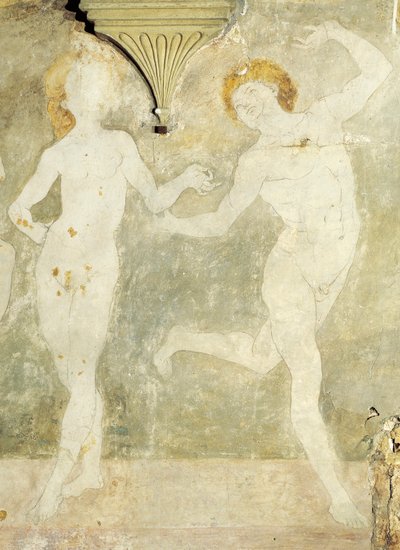 एंटोनियो डेल पोलाइउओलो या एंटोनियो बेंसी (लगभग 1431-1498), फ्रेस्को, डिटेल, विला ला गैलिना, आर्केट्री, फ्लोरेंस द्वारा नग्न नृत्य द्वारा एंटोनियो पोलायोलो