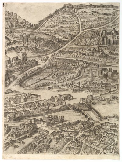 रोम शहर की योजना। भाग 5 में बाथ ऑफ काराकल्ला, सांता सबीना और भाग ... 1645। द्वारा एंटोनियो टेम्पेस्टा