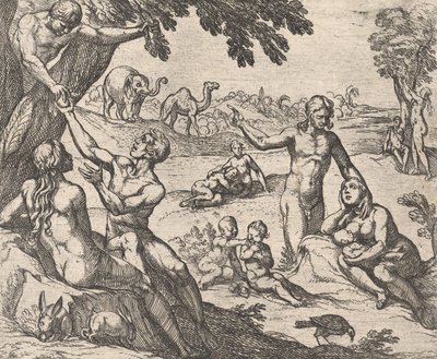प्लेट 3: ओविड के 'मेटामोर्फोसॉज' से, 1606 में गोल्ड एटास औरिया का युग। द्वारा एंटोनियो टेम्पेस्टा