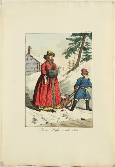 Moeurs et Costumes des Russes, 1817 से रूसी शीतकालीन वस्त्र द्वारा आर्मंड गुस्ताव हबिगेंटो