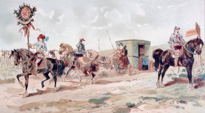 17 वीं शताब्दी, 1886 का कवर किया हुआ घोड़ा कोच द्वारा आर्मंड जीन हेन्स