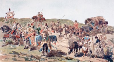 15 वीं शताब्दी, 1886 में एस्कॉर्ट के साथ एक वैगन यात्रा द्वारा आर्मंड जीन हेन्स