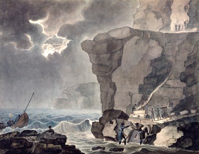 1771-1847, बिविल की चट्टान पर कैडौडल अफेयर में षड्यंत्रकारियों की लैंडिंग द्वारा आर्मंड जूल्स मैरी हेराक्लियस डी पोलिग्नासी