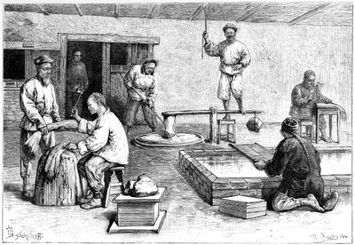 एक पेपर मिल, चीन, 1895। द्वारा अरमानंद कोहल