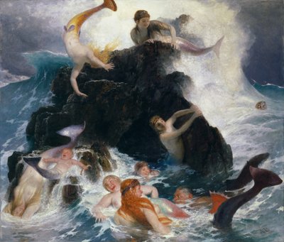 नेराइड्स का खेल, 1886 द्वारा Arnold Böcklin