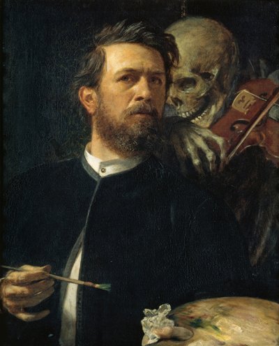 सेल्फ-पोर्ट्रेट विथ डेथ प्लेइंग द फिडेल, 1872 द्वारा Arnold Böcklin