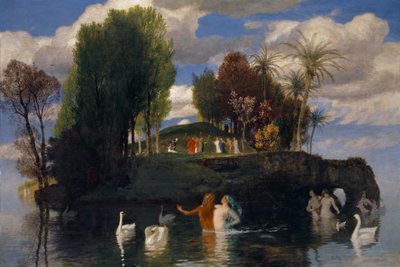 द आइलैंड ऑफ़ द लिविंग, 1888 (महोगनी लकड़ी पर तेल) द्वारा Arnold Böcklin