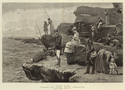 फिली ब्रिग, यॉर्कशायर से मछली पकड़ना (उत्कीर्णन) द्वारा आर्थर (बाद) हॉपकिंस