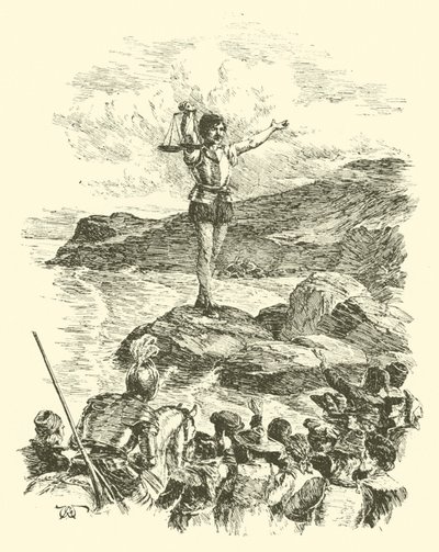 द एडवेंचर्स ऑफ़ सर आर्टेगाल, द जाइंट विद द स्केल्स (उत्कीर्णन) द्वारा आर्थर जॉर्ज वॉकर