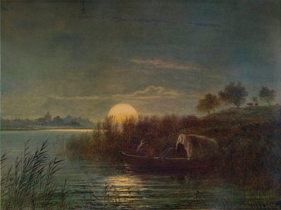 मूनलाइट द्वारा नदी दृश्य, नाव के साथ, 1879, 1935 द्वारा आर्थर गिल्बर्ट