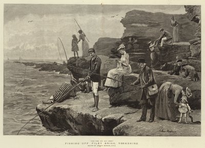 Filey Brigg, यॉर्कशायर से मछली पकड़ना द्वारा आर्थर हॉपकिंस