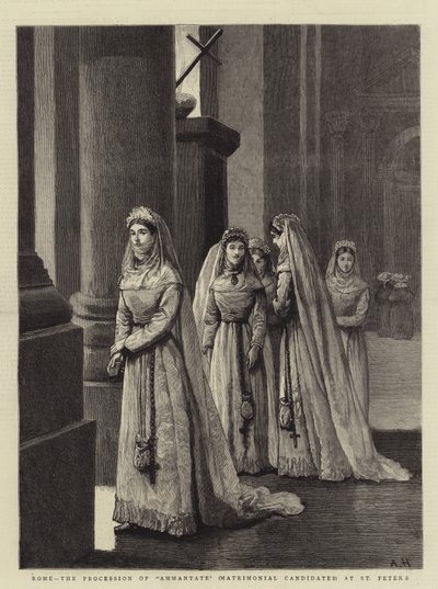 रोम, सेंट पीटर्स में अम्मांटेट (मैट्रिमोनियल कैंडिडेट्स) का जुलूस द्वारा आर्थर हॉपकिंस