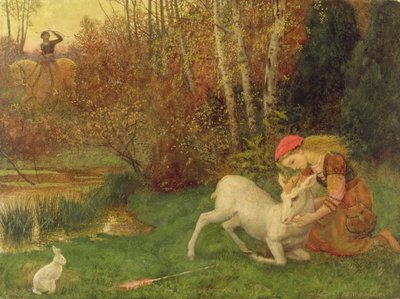 द व्हाइट हिंद, c.1870 (गौचे) द्वारा Arthur Hughes
