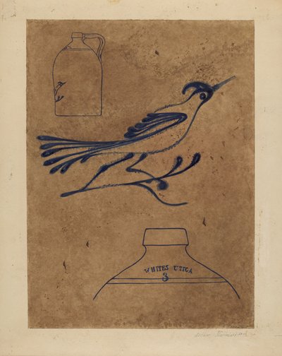 स्टोनवेयर जग, सी। 1937. द्वारा आर्थर मैथ्यूज