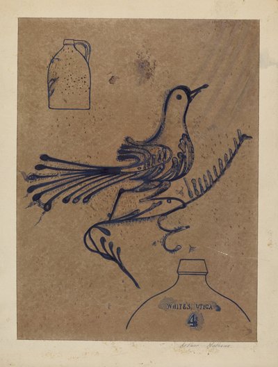 स्टोनवेयर जग, सी। 1937. द्वारा आर्थर मैथ्यूज