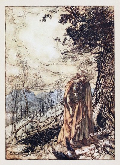 Brünnhilde। रिचर्ड वैगनर द्वारा राइनगोल्ड और द वल्करी के लिए चित्रण, 1910 द्वारा आर्थर रैकहम