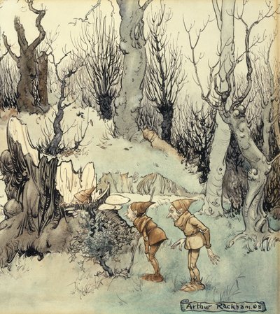 एल्वेस इन ए वुड, 1908 द्वारा आर्थर रैकहम
