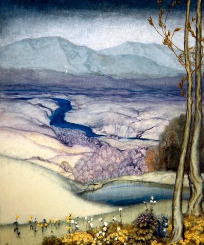 लैंडस्केप, c.1920 (wc कागज पर) द्वारा आर्थर रैकहम