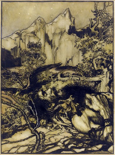 रैकहम, आर्थर (1867-1939) द्वारा थोर्स जर्नी टू द लैंड ऑफ द जायंट्स द्वारा आर्थर रैकहम