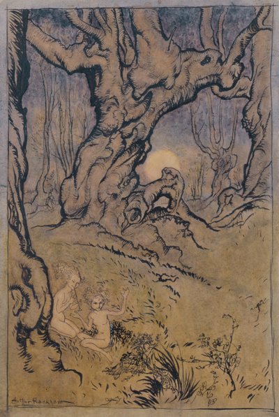 लकड़ी (कलम और स्याही, wc और gouache) में चाँदनी परियाँ द्वारा आर्थर रैकहम