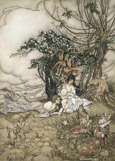 चांगलिंग, 1905 (wc और कलम और कागज पर स्याही) द्वारा आर्थर रैकहम