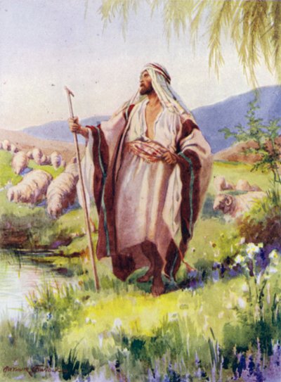 यहोवा मेरा चरवाहा है (रंग लिथो) द्वारा आर्थर ट्विडल
