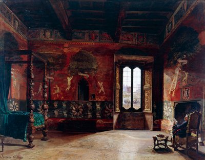 इंटीरियर, आर्टुरो फेरारी (1861-1932), कैनवास पर तेल द्वारा आर्टुरो फेरारी