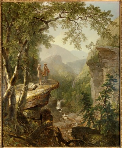 ब्रदरहुड ऑफ़ स्पिरिट चित्रकार थॉमस कोल (1801-1848) और कवि विलियम कलन ब्रायंट (1794-1878) एक रोमांटिक परिदृश्य में बातचीत करते हैं। आशेर डूरंड द्वारा पेंटिंग (1796-1886) 1849 निजी संग्रह - किन्ड्रेड स्पिरिट्स। हडसन नदी के महान कलाकार द्वारा एशर ब्राउन डूरंड