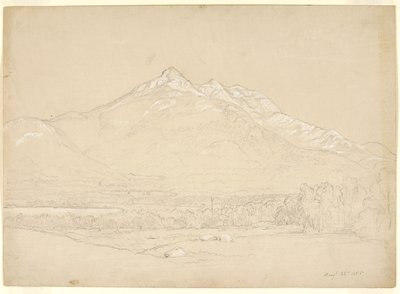 माउंट चोकोरुआ, न्यू हैम्पशायर, 1855 (तैयार बेज पेपर पर ग्रेफाइट और सफेद गौचे) द्वारा एशर ब्राउन डूरंड