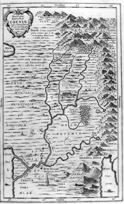 ईडन गार्डन का नक्शा, 1675 द्वारा अथानासियस किर्चर