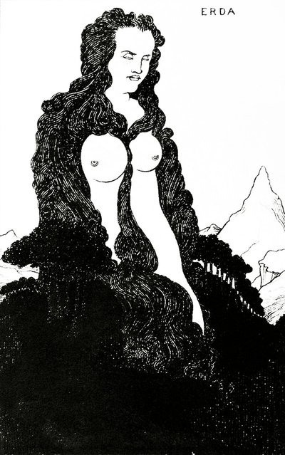 एर्दा, &39;दास रेनगोल्ड&39; 1896 के लिए चित्रण द्वारा ऑब्रे बियर्डस्ले